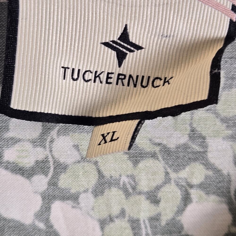 Tuckernuck Viridian Stamped Bouquets Royal Shirt Dress Green Floral PREPPY XL - Picture 6 of 11